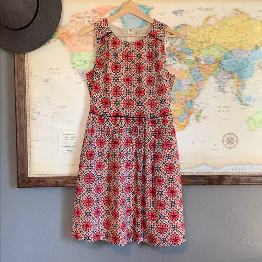 Jcrew Dress Classic Shape, Fun Pattern. - image 1